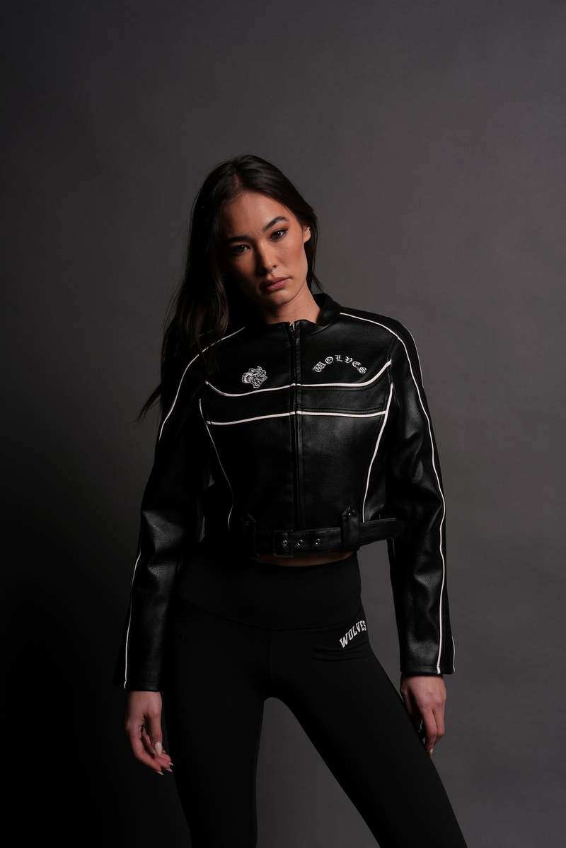 Darc Sport Chopper Wolf Letty Moto Jacket Black/White | VPTHJ8564