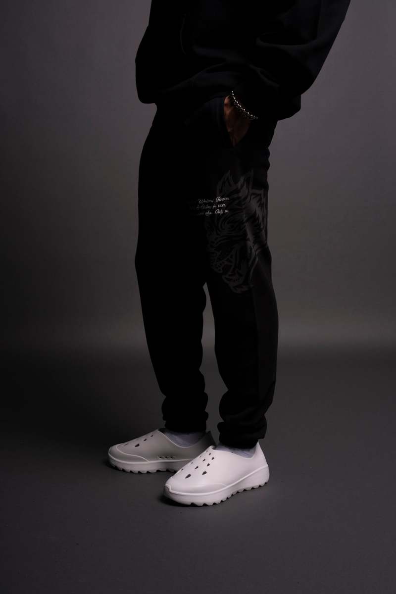 Darc Sport Loyalty Wolf Post Lounge Sweats Negrii | XHKJY0329