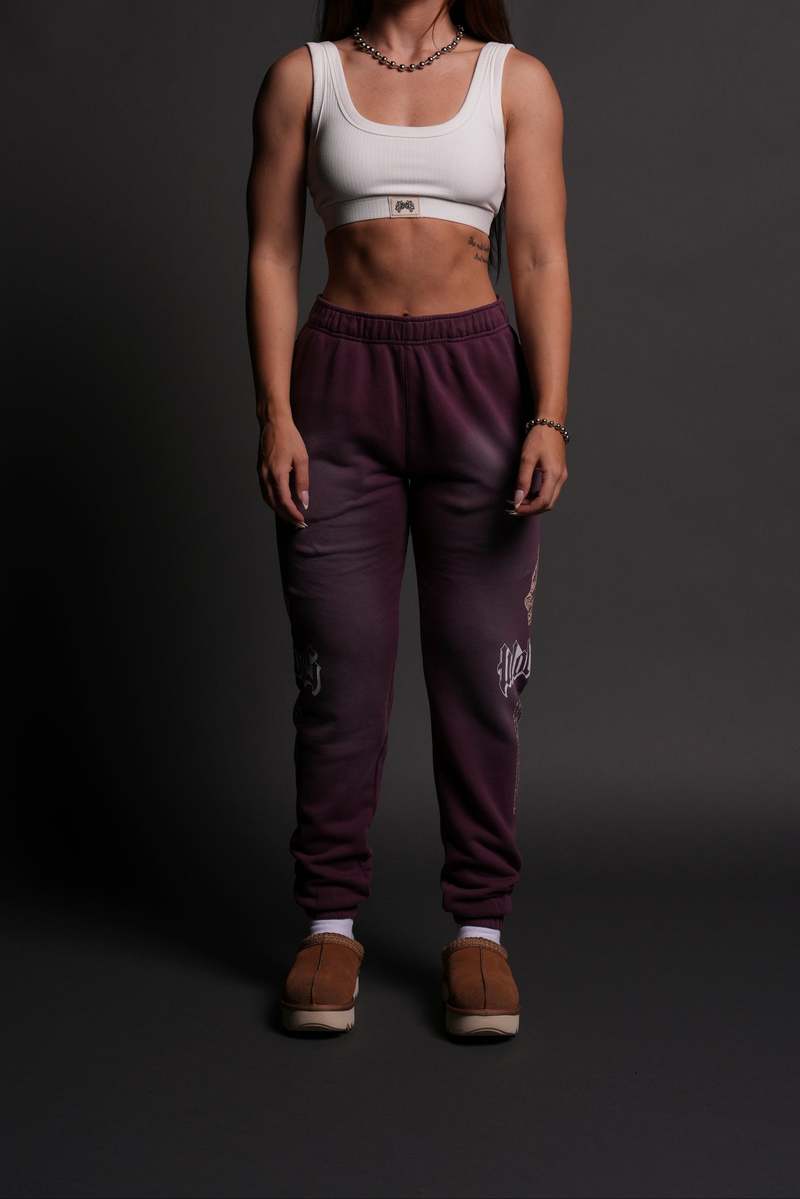 Darc Sport Our Passion She Post Lounge Sweats Cherry Wine Tonal Sun Fade | ACWMX8059