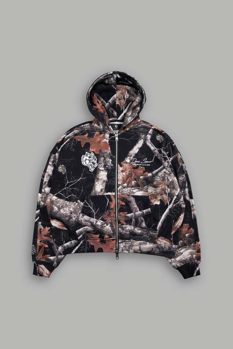 Darc Sport Respect The Wolves Darco Double Zip Hoodie Camuflaj | LXZHS4613
