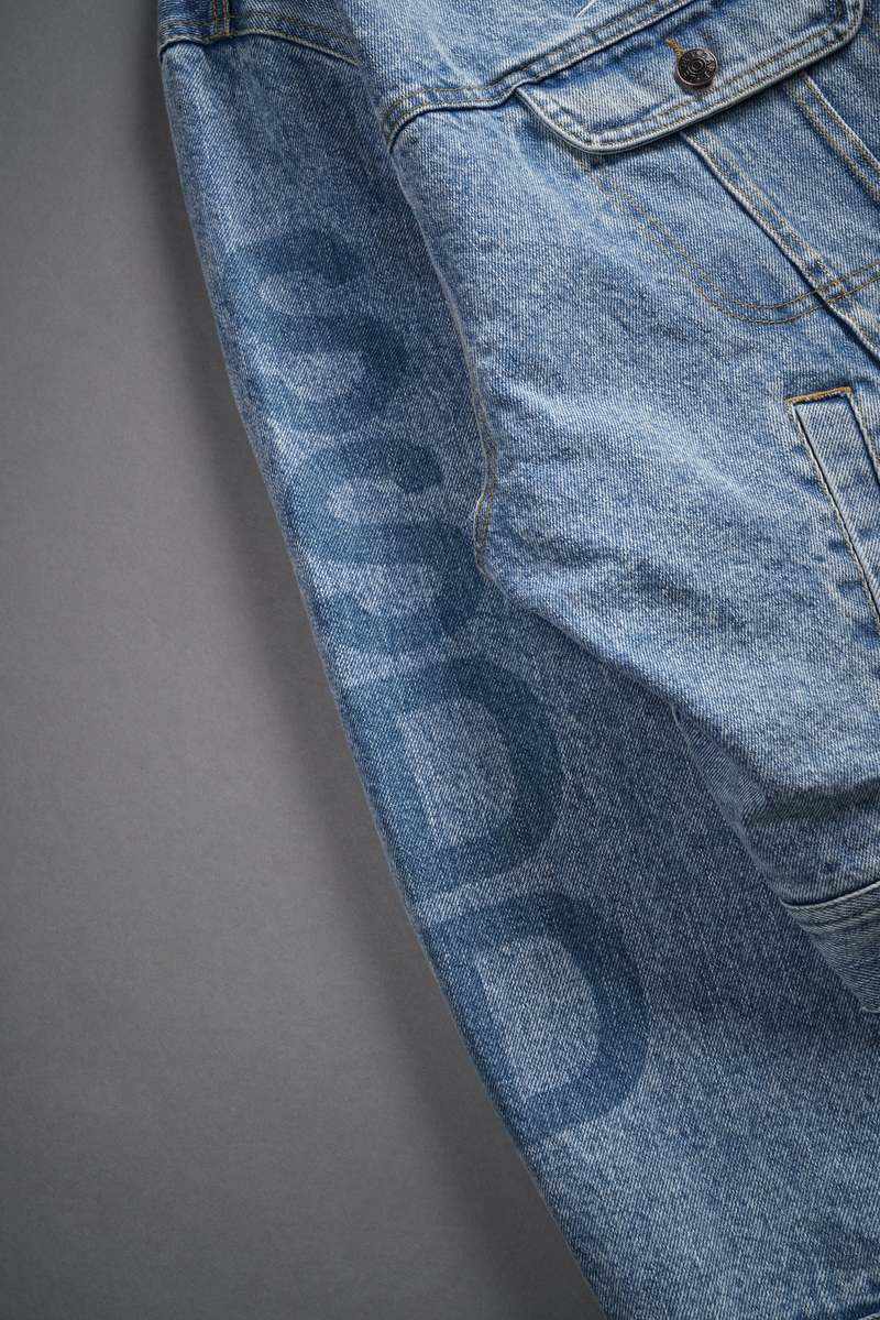 Darc Sport Roses While We're Here Cropped American Denim Jacket Albastru Deschis | TDIFK0748