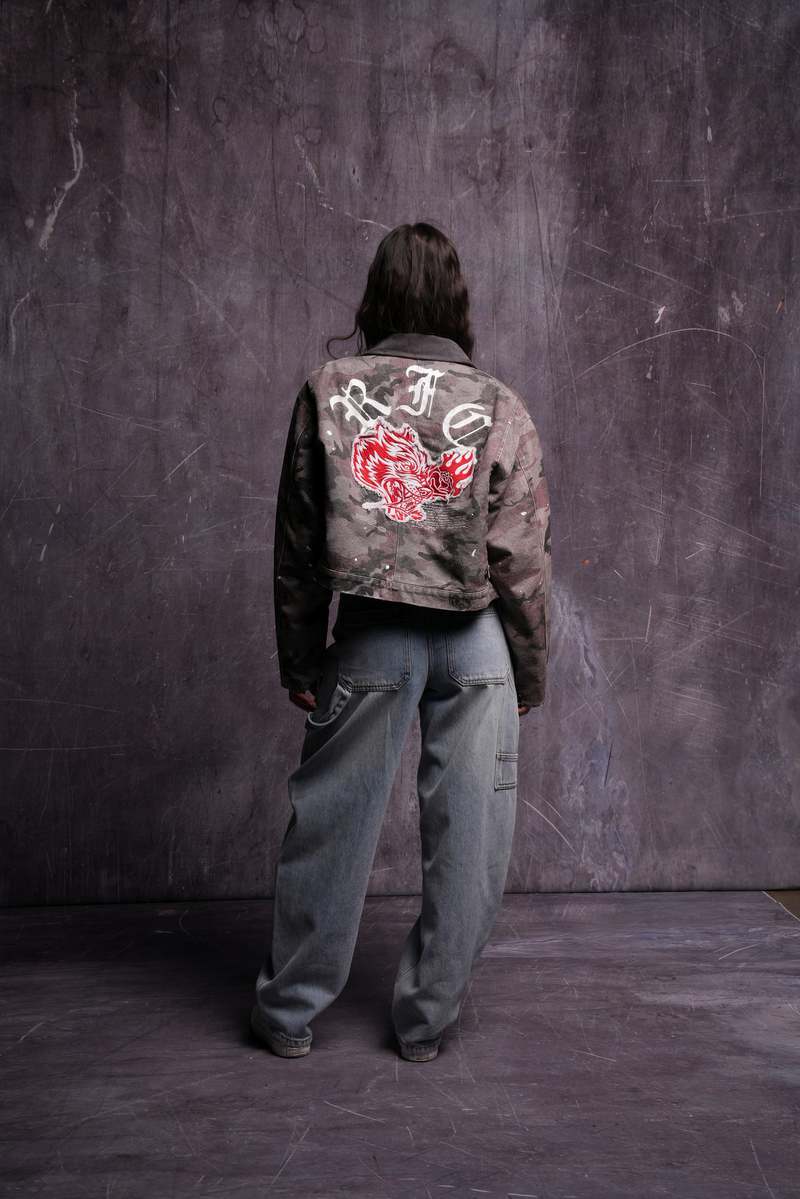 Darc Sport Wolves Among Roses Wayland Cropped Jacket Camuflaj | XZRVJ6087