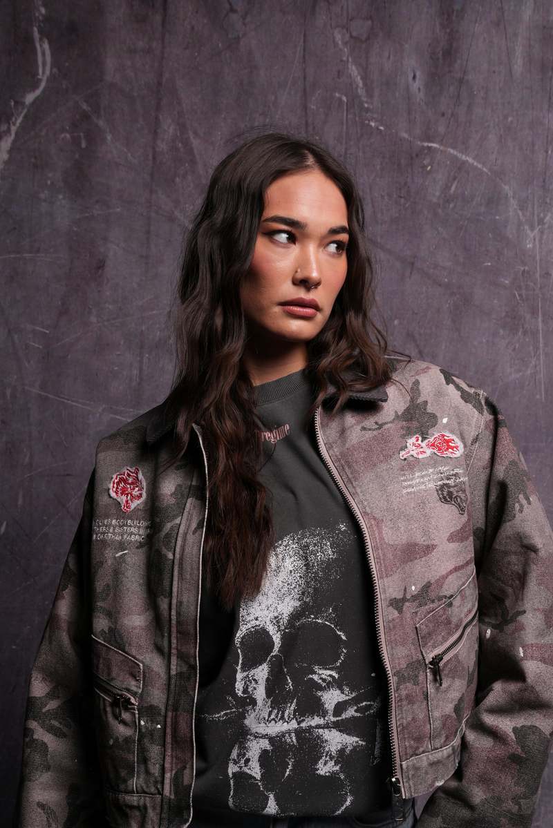 Darc Sport Wolves Among Roses Wayland Cropped Jacket Camuflaj | XZRVJ6087