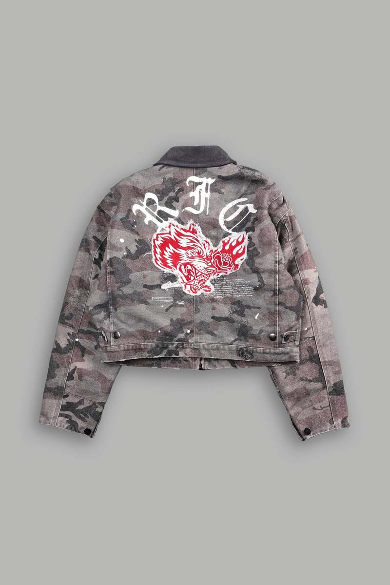 Darc Sport Wolves Among Roses Wayland Cropped Jacket Camuflaj | XZRVJ6087