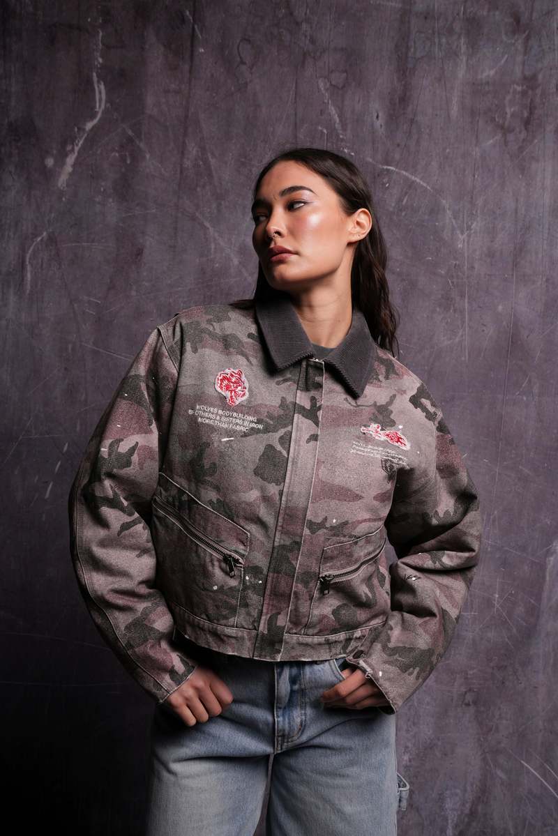 Darc Sport Wolves Among Roses Wayland Cropped Jacket Camuflaj | XZRVJ6087