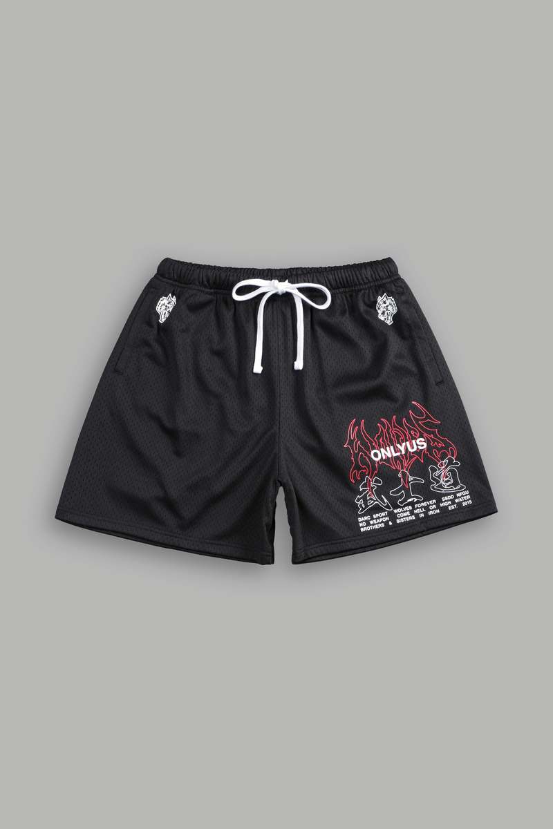 Darc Sport Wolves Bushido Mesh Shorts Negrii | PUFYQ6129