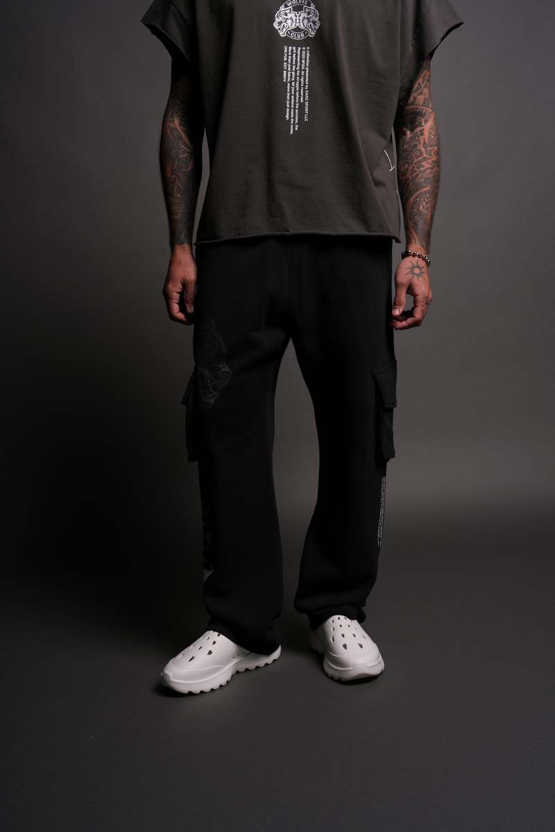 Darc Sport Wolves Represent Bigelow Cargo Sweat Pants Negrii | EYRHC8706